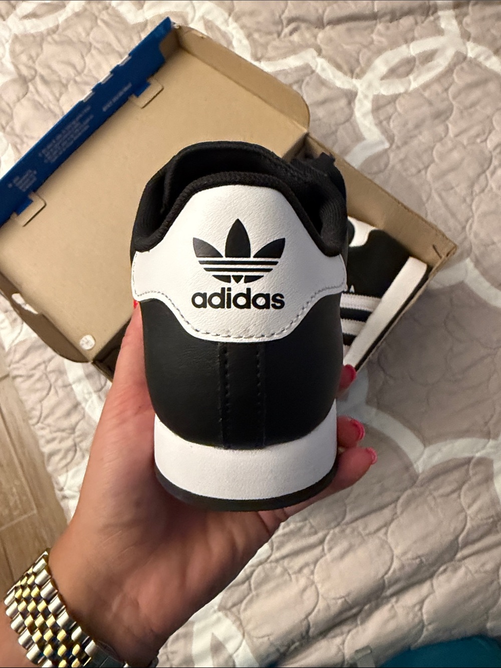 adidas Samoa Black and White Low-Top Sneakers - Picture 2 of 3